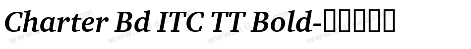Charter Bd ITC TT Bold字体转换